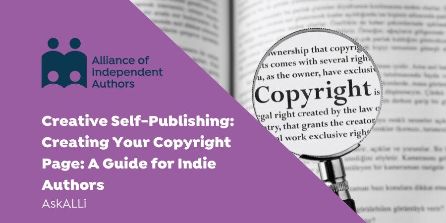 Creative Self-Publishing: Creating Your Copyright Page: A Guide For Indie Authors: Image Of Blurred Book And Magnifying Glass With The Word Copyright Magnified
