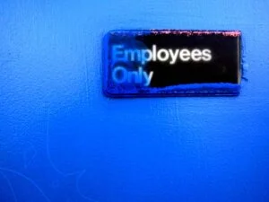 Employees sign