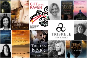 Collage of Triskele book covers and authors