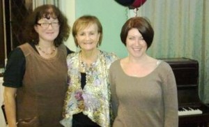 Debbie Young and Joanne Phillips with Lindsay at the launch of "The Piano Player's Son"