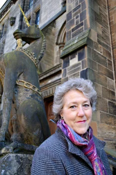 Linda Gillard Outside A Scottish Castle