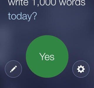 Screenshot of mobile phone app reminding you to write 1000 words
