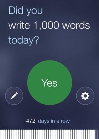 Screenshot Of Mobile Phone App Reminding You To Write 1000 Words