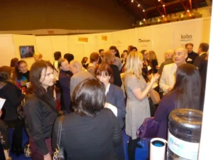 Authors chatting inside the Authors' Lounge at LBF13