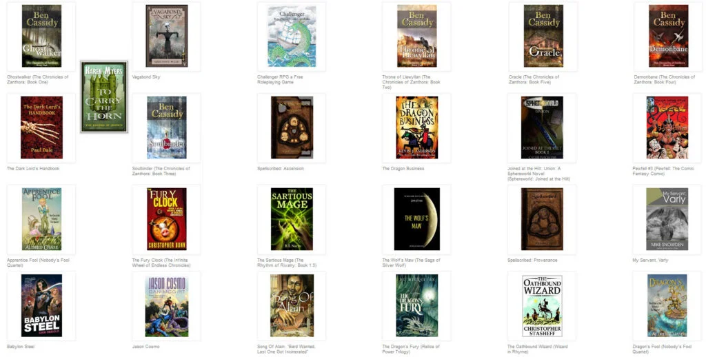 Selection of fantasy book covers