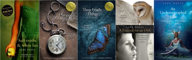 Covers of all of Jane Davis's books