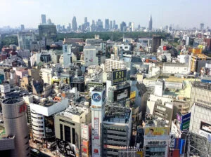aerial view of Tokyo