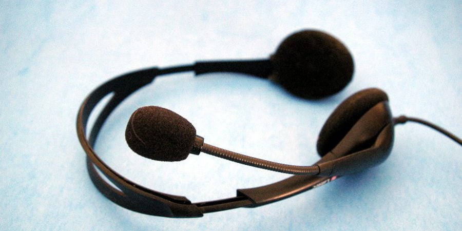 Pair Of Headphones With Integral Microphone