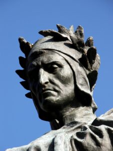 Statue crowned with laurels