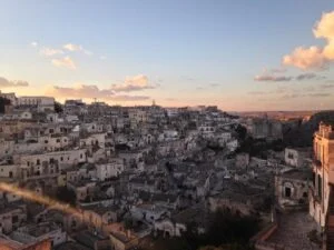 photo of sunset over Matera
