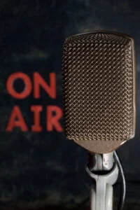 microphone with caption saying "On Air"
