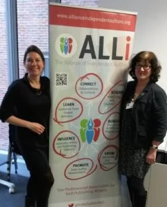 Flying the ALLi flag with Lesia Daria, an ALLi member who also attended the Kingston conference