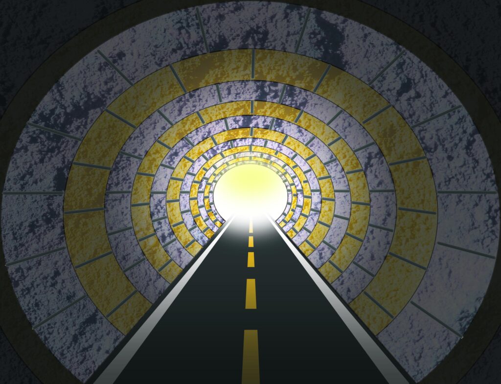 image of light at end of tunnel