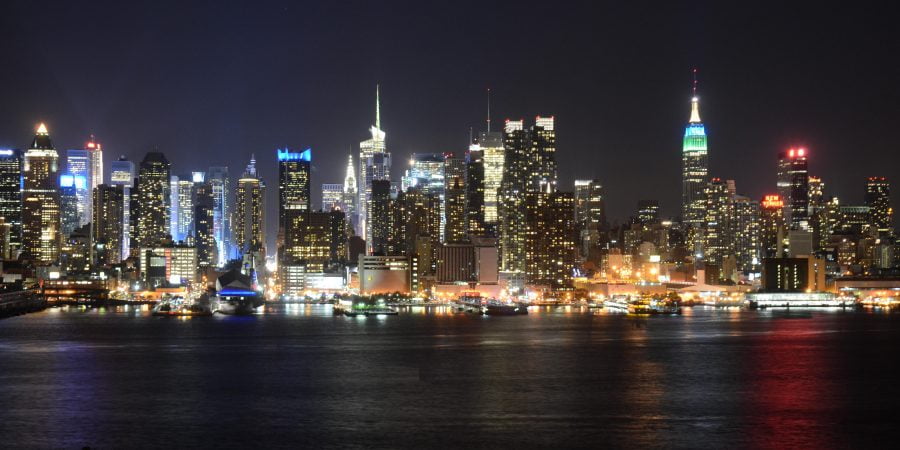 Night Time Cityscape Photo Of New York