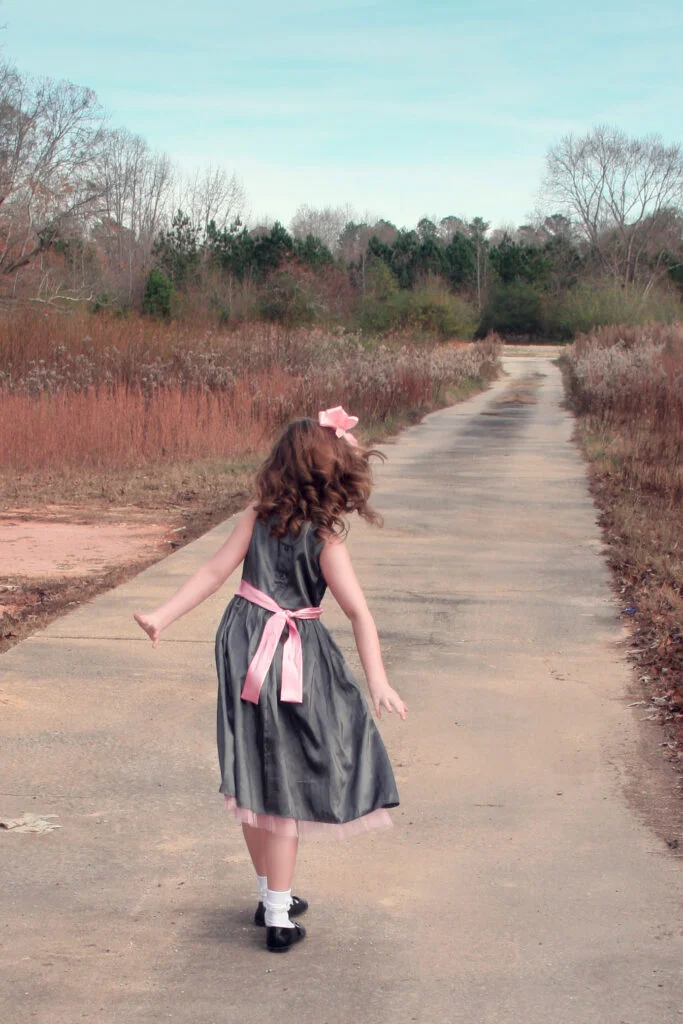 Girl alone on a path