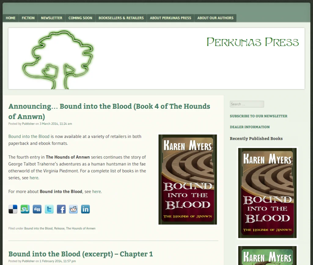 Home page of Perkunas Press website