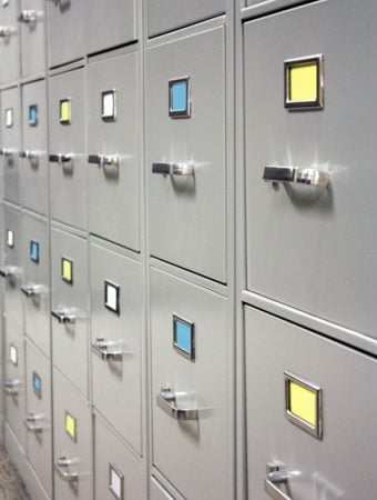 Photo Of Old-fashioned Metal Filing Cabinets