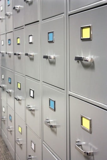 Photo Of Old-fashioned Metal Filing Cabinets