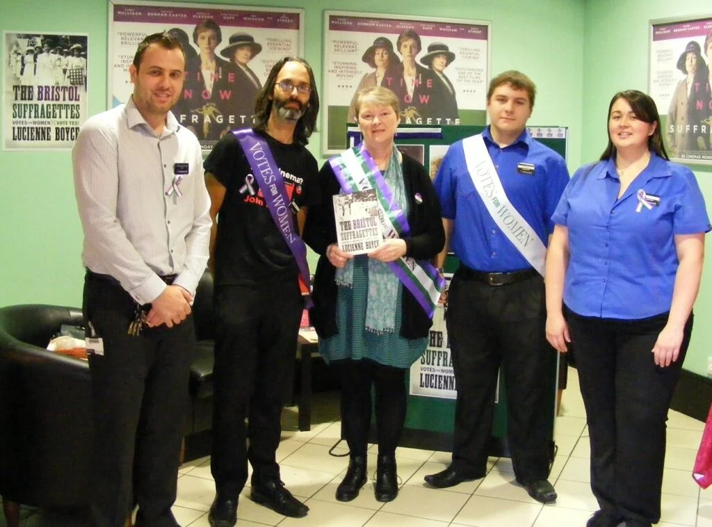 Lucienne with the cinema team