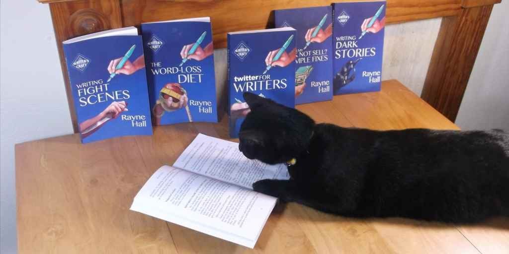 Cat reading books