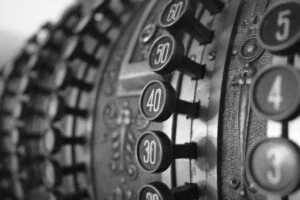 buttons on an old-fashioned sales till