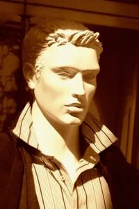 photo of a male mannequin looking very fake