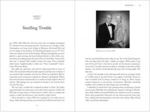 Interior of book for memoir