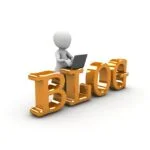Image of person with laptop over sign saying blog - image by pixaby.com