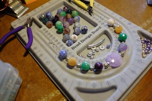 bead board for planning necklace designs