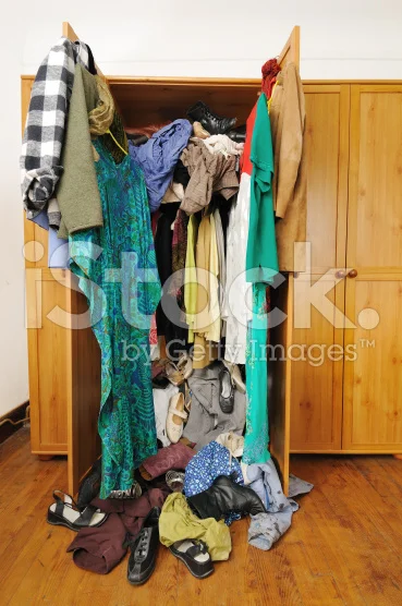 photo of untidy wardrobe