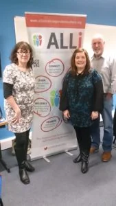 ALLi banner with Debbie Young and David Ebsworth and a guest
