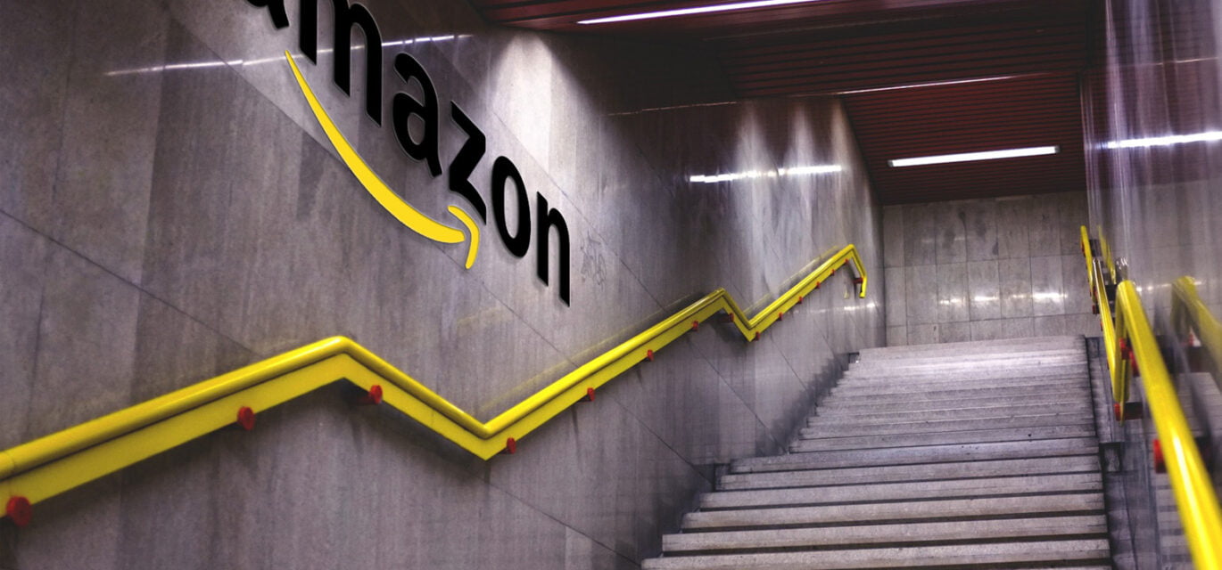 Stairway with Amazon logo