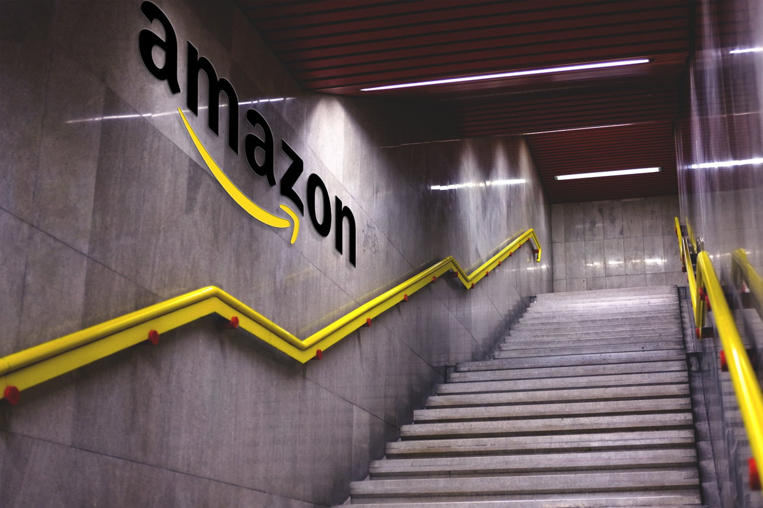 Stairway With Amazon Logo