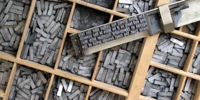 metal letters in printers tray