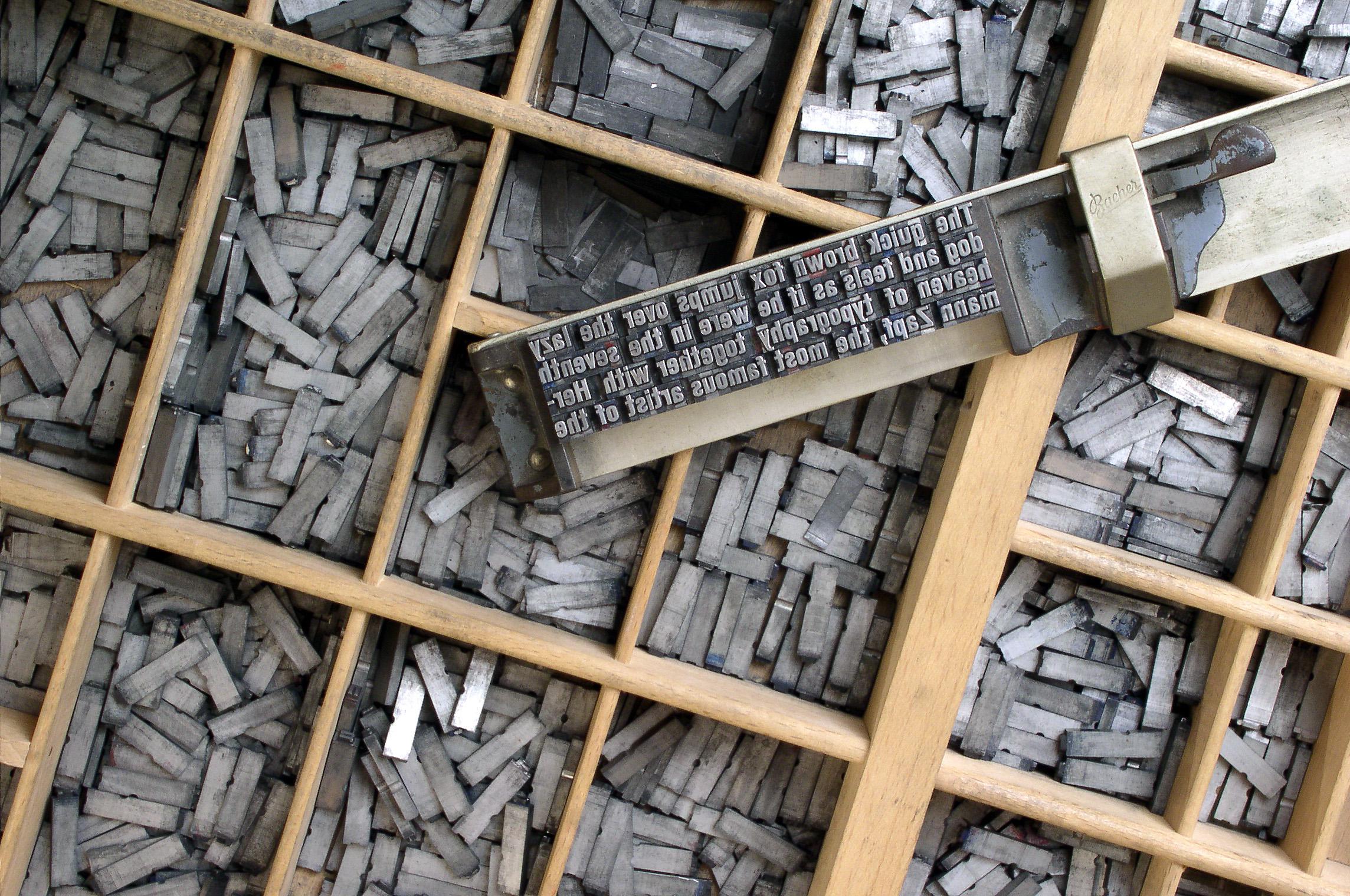 Metal Letters In Printers Tray