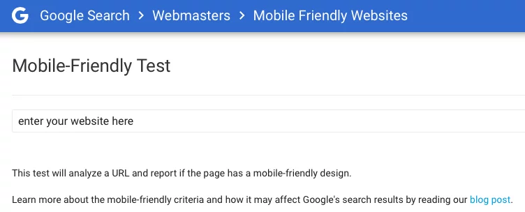 Google Mobile Friendly website