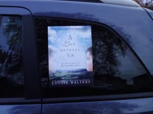 Photo of car sticker in window