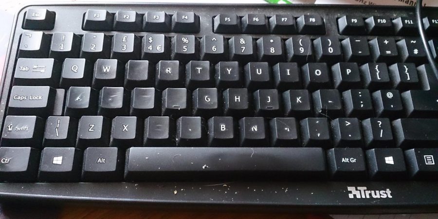 Photo Of Keyboard With Lots Of Letters Rubbed Off