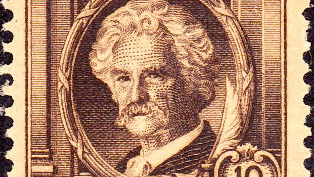 10c stamp commemorating Mark Twain