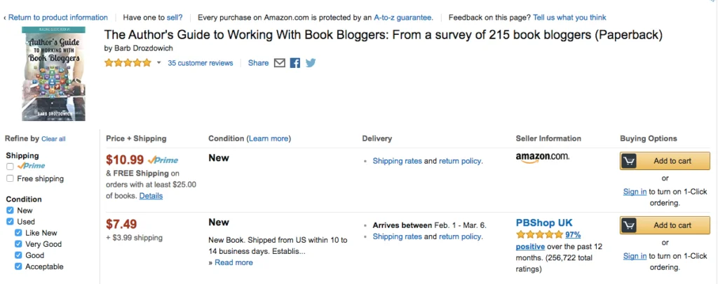 SCreenshot of other buying options
