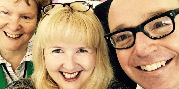 Alison Morton, Rebecca Lang and Mark Dawson selfie