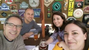 Photo of them meeting in person