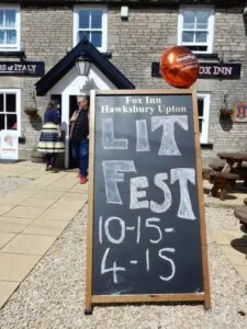 chalkboard outside the Fox