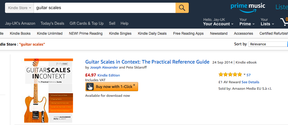 Amazon Search for Guitar