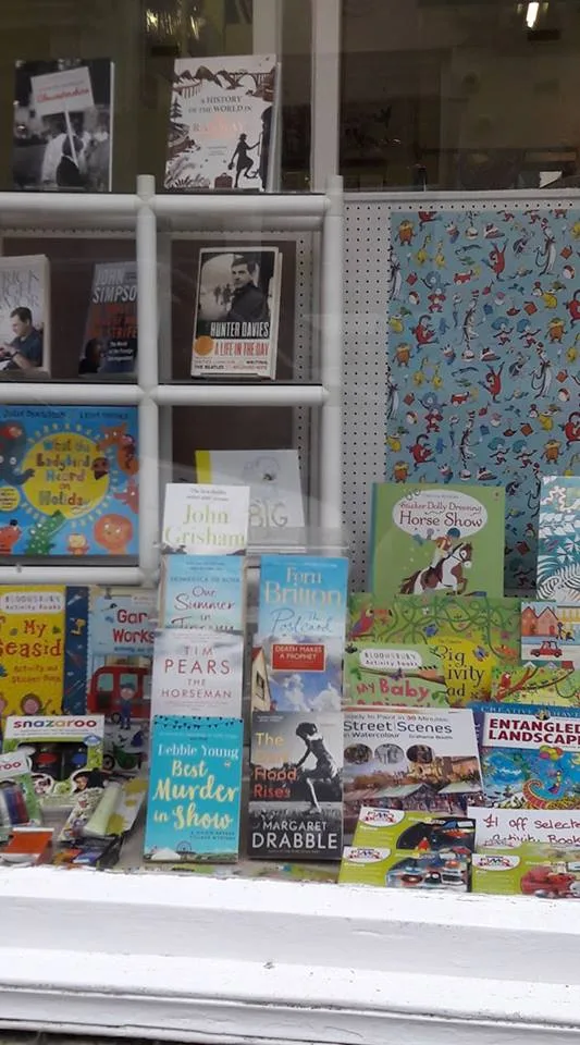image of bookstore window with Debbie Young's book at the front
