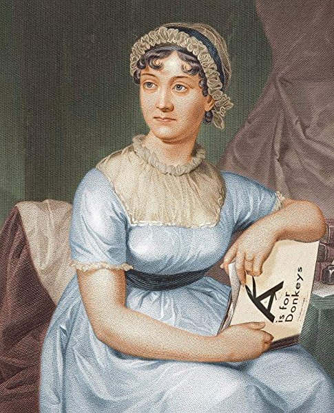 Image Of Jane Austen Photoshopped To Include Jonathan's Book