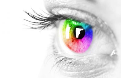 rainbow coloured eye