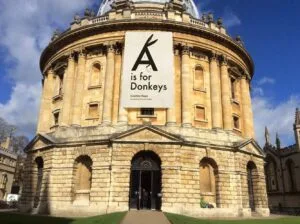 banner for exhibition outside gallery