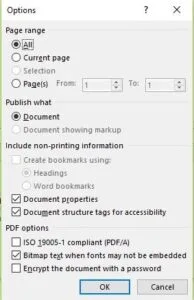 screenshot of more options