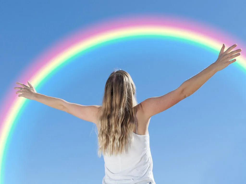 Photo Of Girl With Rainbow